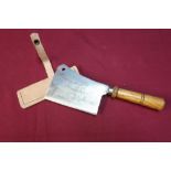 Vintage TS and L hatchet with turnwood handle and leather sheath