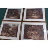 Set of four framed & mounted D.Wolstenholme and R.Reeve coloured sporting prints published 1806 (