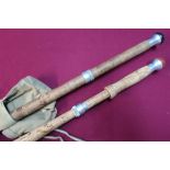 Three piece split cane Hardy's salmon rod and a Hardy's two piece split cane coarse rod
