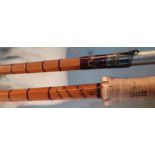 Four piece split cane quality salmon rod by Cummins of Darlington (Albatross Special) (MOB)