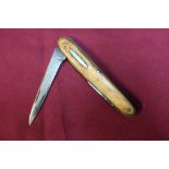 Vintage Perth knife by West B, Leicester with engraved barrel trademark with two blades and two