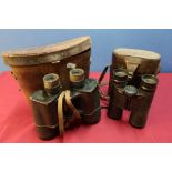 Two pairs of leather cased binoculars including Carl Zeiss, Dialyt 10x40B and Carl Zeiss Jena 7x50