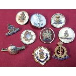 A group of ten various sweetheart and regimental lapel and other brooches including Mother of Pearl,