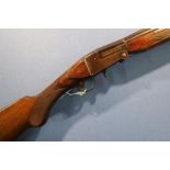 Gamba 12 bore single barrel folding action shotgun with 27 1/2 inch barrels, and raised top vented