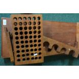 Wooden gun style box, gun racks and two wooden gun brackets etc