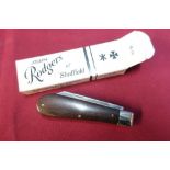 Boxed Joseph Rogers of Sheffield as new single bladed pocket knife with wooden grips