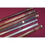 Selection of Victorian and later sword scabbards including Infantry Officers dress scabbards,