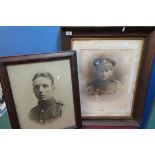 Two framed and mounted photographic prints of c.WWI soldiers