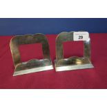 Two silver plated place name holders, possible from the RAF Club by Harrison Brothers, No. 3479 with