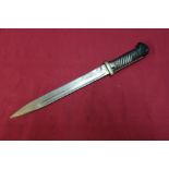 German style bayonet, the handle converted to a combat knife with 9 3/4 inch single fullered blade