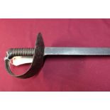 19th C British Naval cutlass similar to 1845 patent with shortened 25 1/2 inch spear point blade and