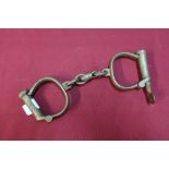 Pair of steel handcuffs