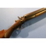 12 bore Fred Williams of London and Birmingham hammer gun with 30 inch barrels, and 14 1/4 inch