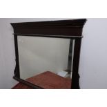 Mahogany bevelled edge over mantel mirror (width 103cm)