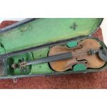 Wooden cased violin