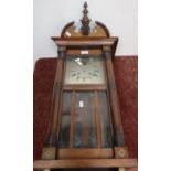 Early 20th C Junghans walnut cased wall clock, silver dial with striking movement