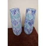 Ex shop stock two pairs of blue glazed decorative vases