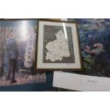Picture of Northumberland, a print by Monet and another print of Parisian gentlefolk