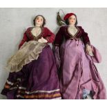 Two early - mid 20th C Portuguese style dolls in traditional dress (height 30cm)