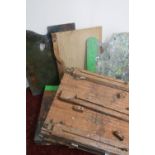 Selection of various vintage artists easels, boards etc
