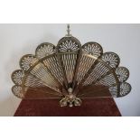 Brass peacock firescreen