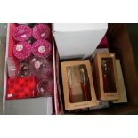 Ex shop stock novelty mugs and celebration glasses in two boxes