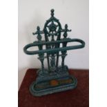 Cast metal stick stand with lift out tray (width 40cm, height 65cm)