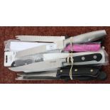 Selection of various assorted kitchen knives