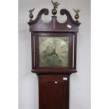 30 hour oak cased long cased clock with brass date dial by John Lawson, Bradford