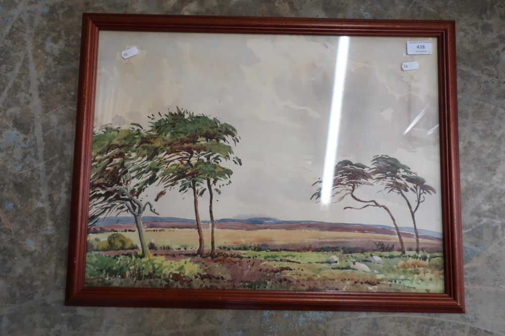 Edward H Simpson; 'Moorland Trees' signed watercolour