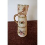 Royal Worcester RDNO17049 jug of tapering form with floral detail No.1047 (height 22.5cm)