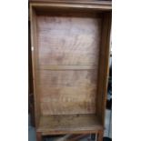 Pair of Edwardian oak free standing open bookshelves (100cm x 36cm x 213cm) (lacking shelves)