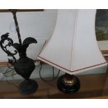 Group of table lamps including brass, Corinthian column (2)