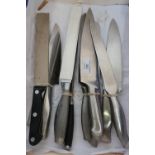 Selection of various assorted kitchen knives including Marks & Spencers etc