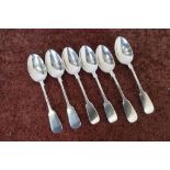 Six Sheffield silver hallmarked dessert spoons by John Round