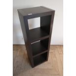 Modern laminate three tier open shelf unit (39.5cm x 31cm x 110cm)