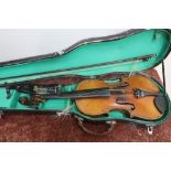 Cased violin