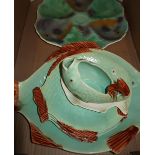 Shorter and Son of Stoke-on-Trent fish pattern large serving dish, four side plates, sauce boat &