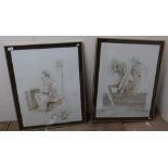Pair of framed and mounted limited edition signed prints No.46/780 and 778/780 by Jurgen Gorg (