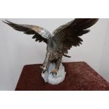Extremely large Italian ceramic figure of an eagle with wings and claws outstretched (height