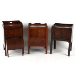 Property of a lady - three George III mahogany tray-top commodes, adapted (3) (see illustration).