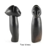 Phineas Masaya (Zimbabwe, b.1969) - DOUBLE HEADED FIGURE - carved stone sculpture, 10.1ins. (25.