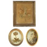 Property of a lady - three 19th century silkwork pictures including a George III example depicting