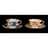 Property of a deceased estate - a large pair of Emma Bridgewater spongeware breakfast cups &