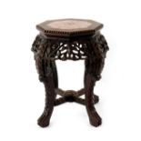 Property of a gentleman - a late 19th / early 20th century Chinese carved hardwood plantstand with