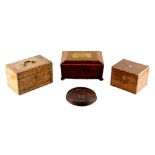 Property of a deceased estate - three assorted boxes, late 18th / 19th century, including a George