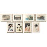 Property of a lady - after Hiroshige Ando - a set of four woodblock prints from the series 'Fifty-