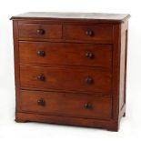 Property of a deceased estate - a Victorian mahogany chest of two short & three long graduated