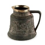 Property of a deceased estate - an early Macintyre black pottery bell shaped jug, decorated in