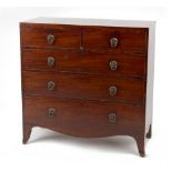 Property of a lady - an early 19th century George IV mahogany chest of two short & three long